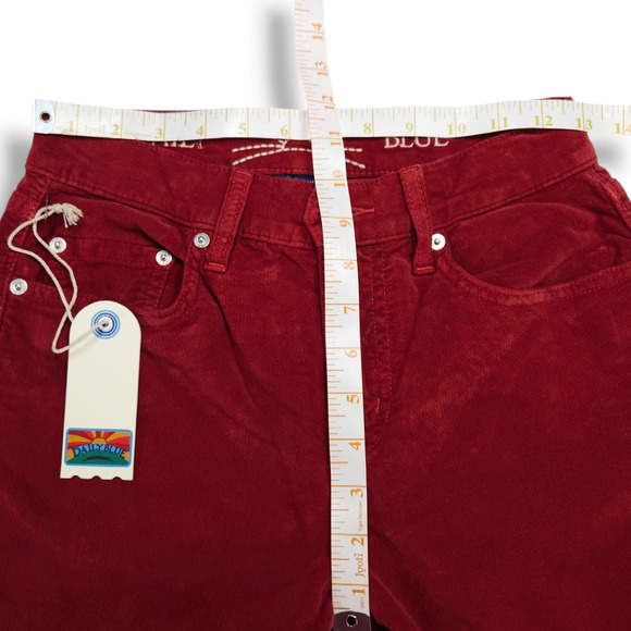 NWT Daily Blue Manya Organic Cotton Velveteen Denim Jeans Sz. 25 Swing [Ruby] - Picture 10 of 13